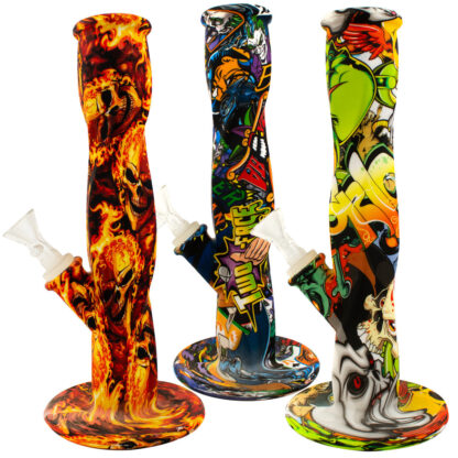 10.5″ Twisted Print Ice Catcher Silicone Water Pipe