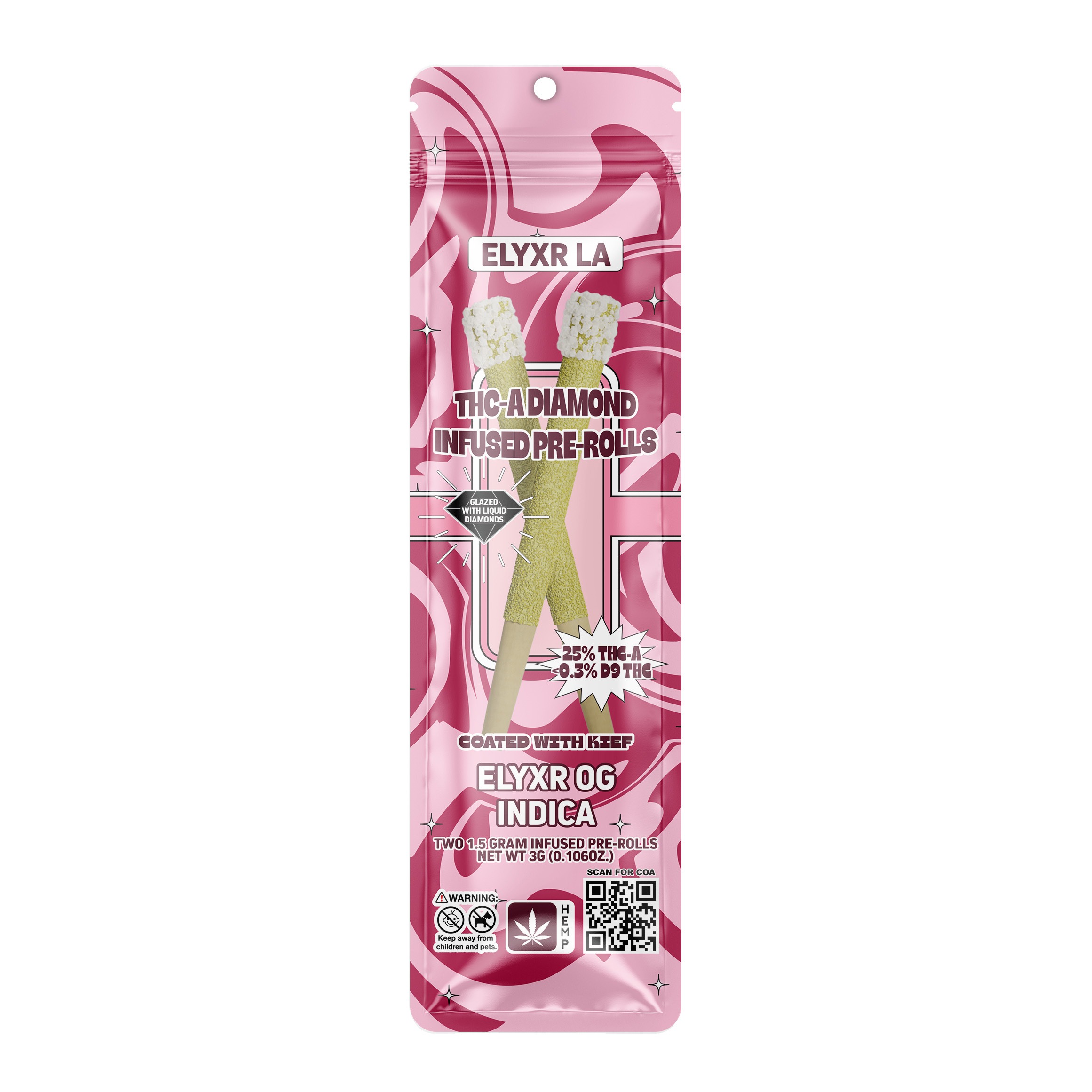 1.5 Gram THC-A Diamond Infused Pre-Roll - Elyxr OG Indica