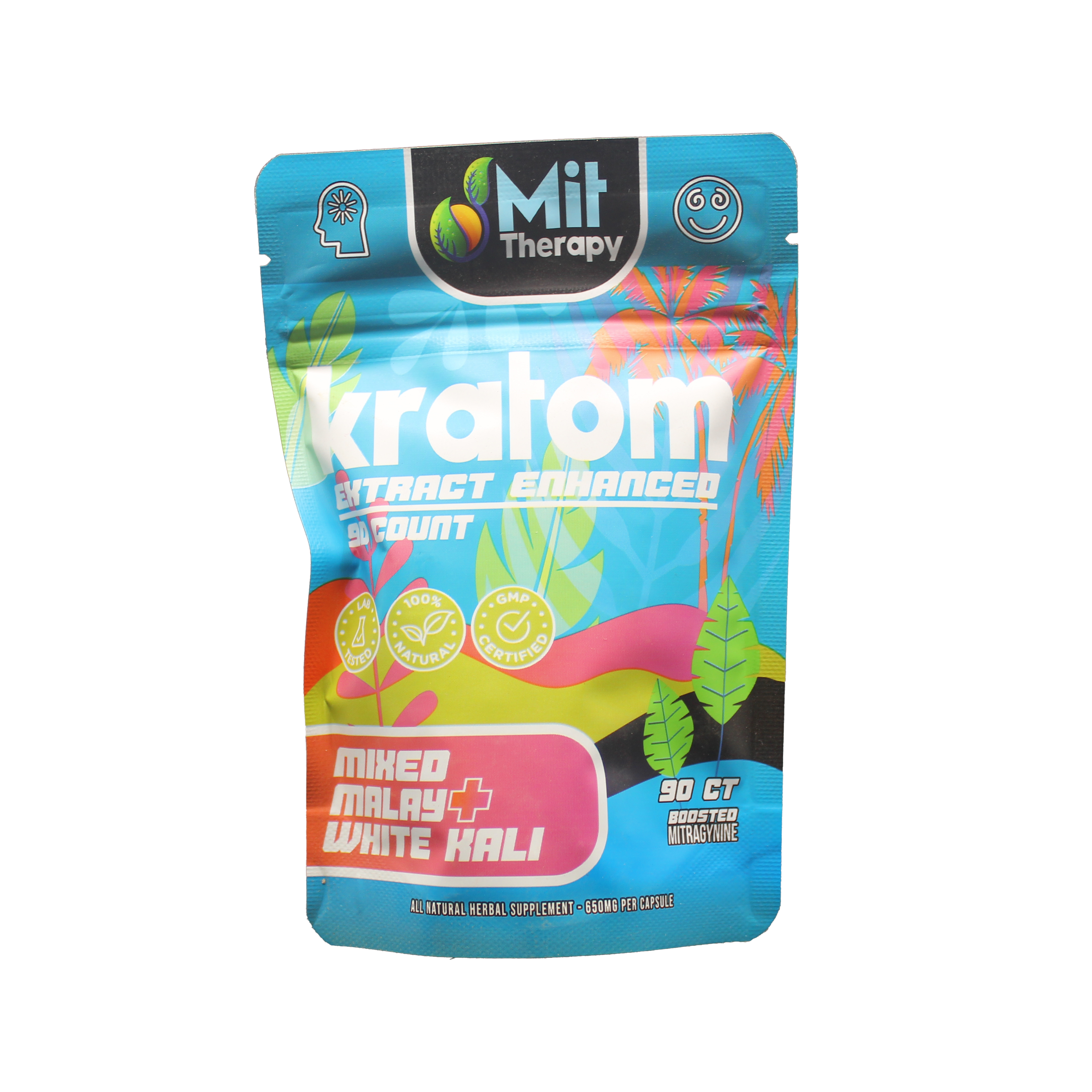 Mit Therapy Kratom Capsules Mixed Malay White Kali  - 90ct