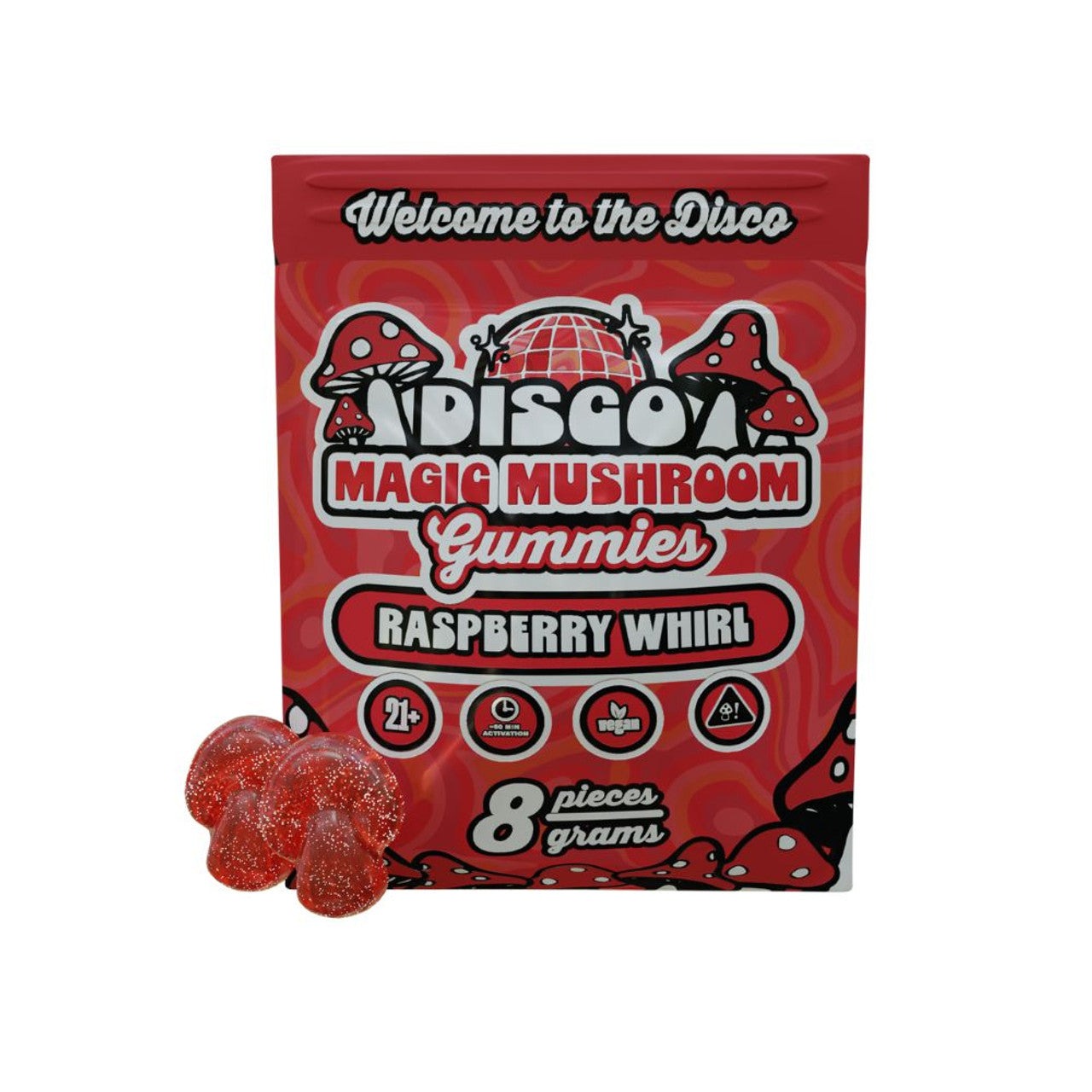 Buy Disco Magic Mushroom Gummies (8000mg) - Raspberry Whirl