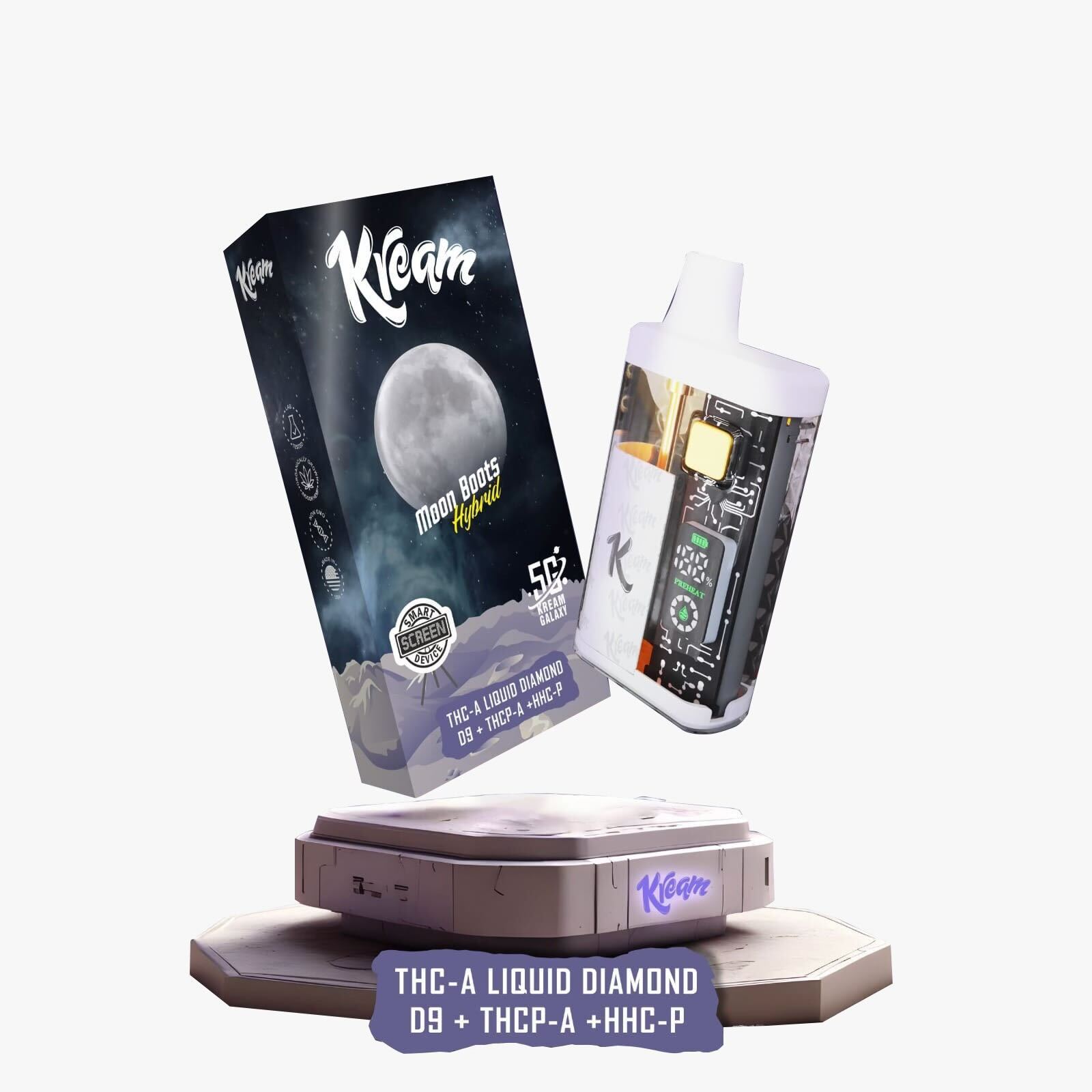Buy Kream Galaxy THC-A Liquid Diamond Blend Disposable (5000mg) - Hybrid ~ Moon Boots