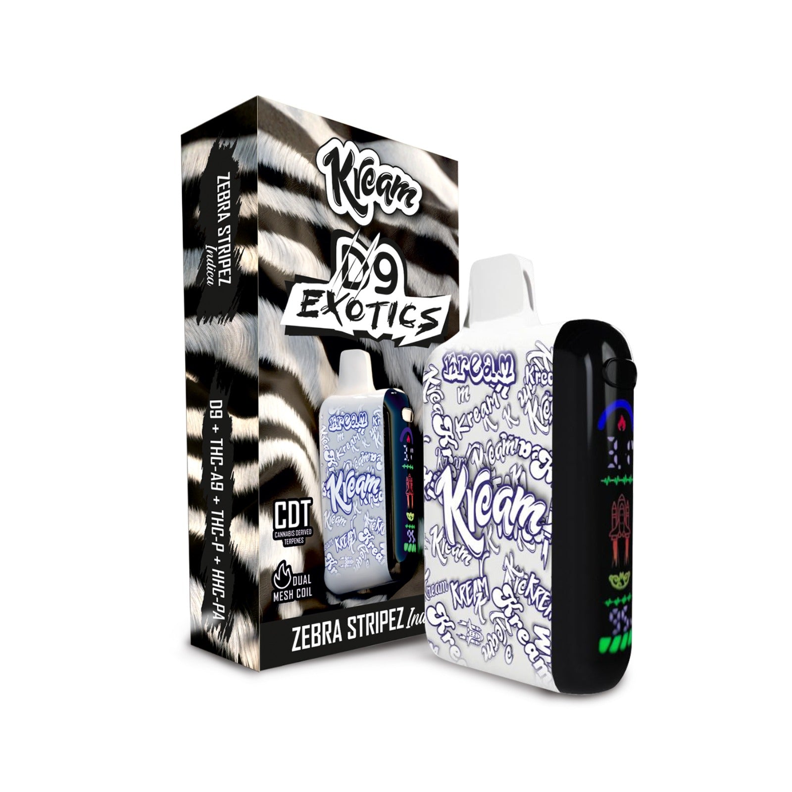 Buy Kream Exotics Delta 9 Disposable (8000mg) - Zebra Stripez - Indica Strain