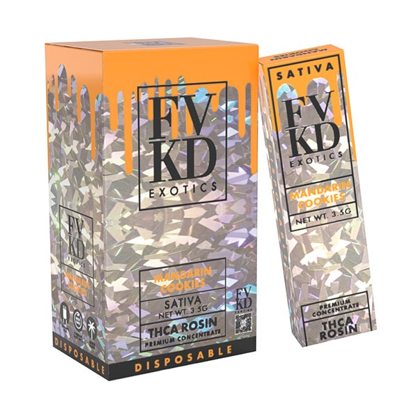 Buy FVKD Exotics THC-A Rosin Disposable (3500mg) - Sativa Strain ~ Mandarin Cookies