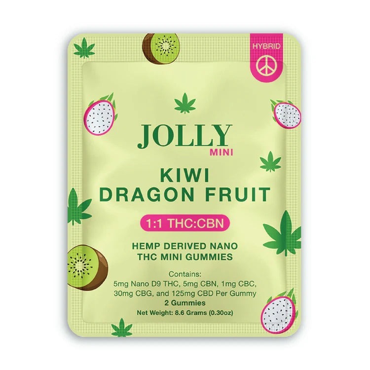 Buy Jolly Mini 1:25 D9 Gummies - Kiwi Dragon Fruit - Hemp Derived Nano THC Mini Gummies