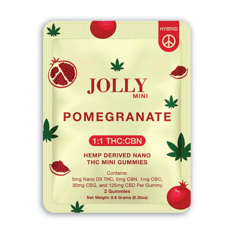 Buy Jolly Mini 1:25 D9 Gummies - Pomegranate - Hemp Derived Nano THC Mini Gummies