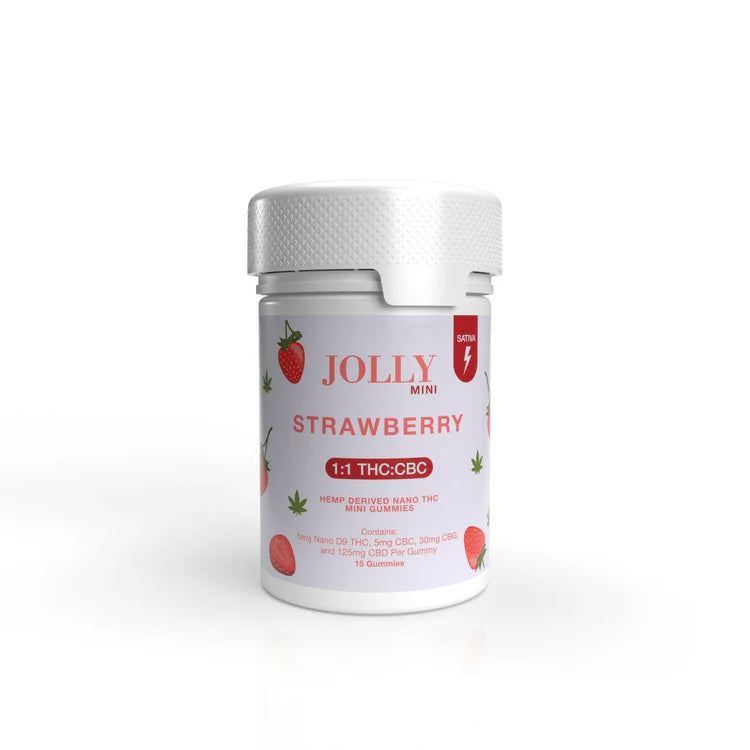 Buy Jolly Mini 1:25 D9 Gummies - Strawberry - Hemp Derived Nano THC Mini Gummies