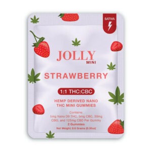 Buy Jolly Mini 1:25 D9 Gummies - Strawberry - Hemp Derived Nano THC Mini Gummies