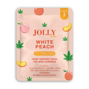 Buy Jolly Mini 1:25 D9 Gummies - White Peach - Hemp Derived Nano THC Mini Gummies