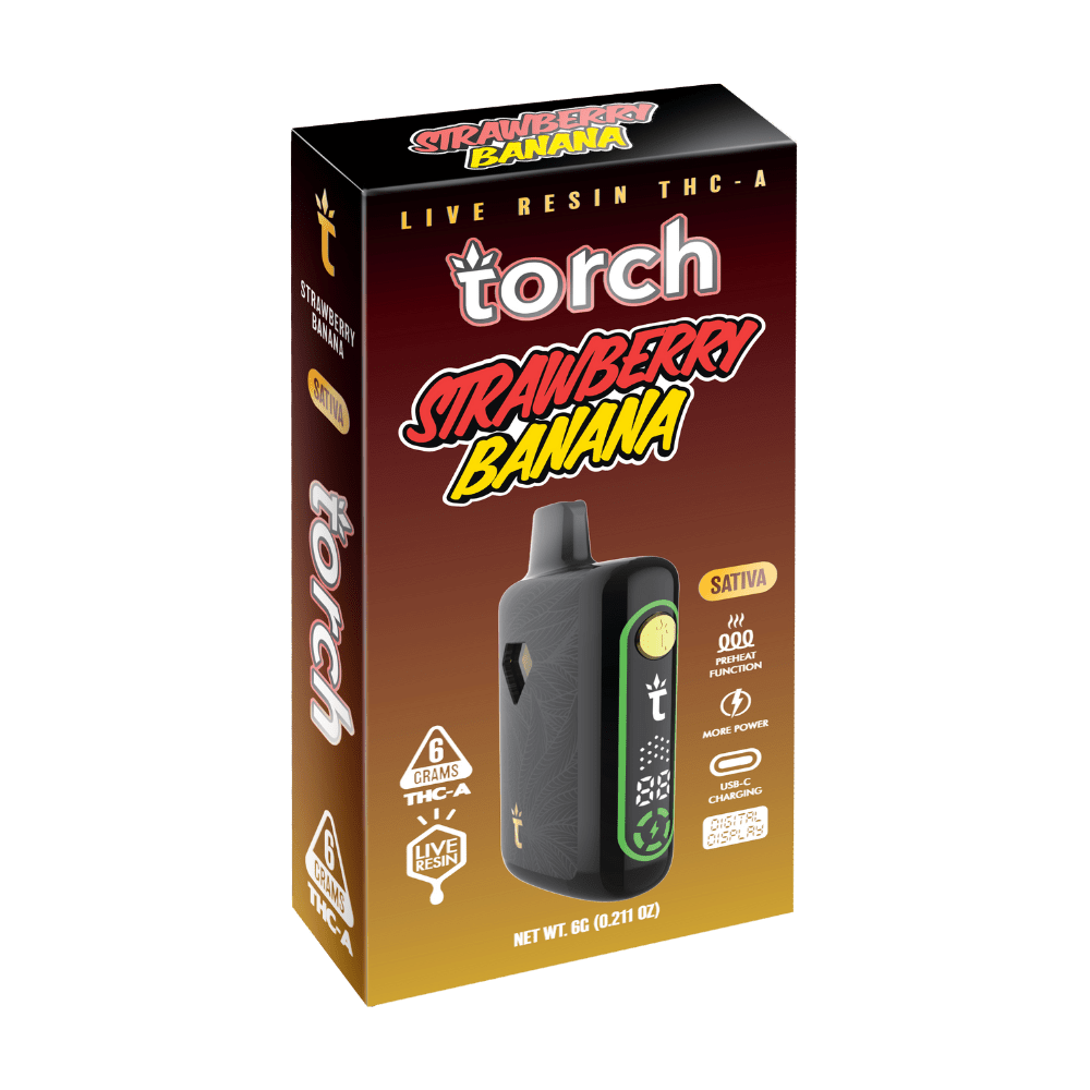 Torch Live Resin THC-A Pulse Disposable (6000mg) - Sativa ~ Strawberry Banana