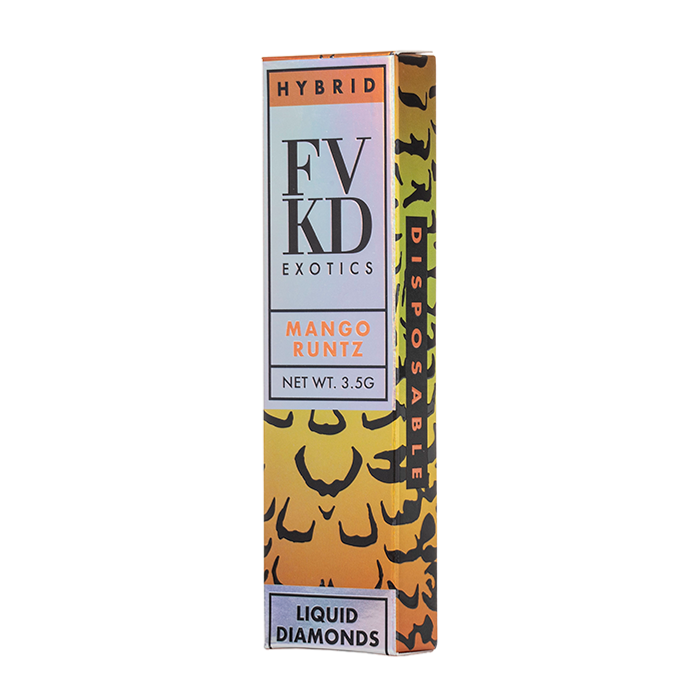 FVKD Exotics Liquid Diamonds Disposable (3500mg) - Mango Runtz Strain/Flavor
