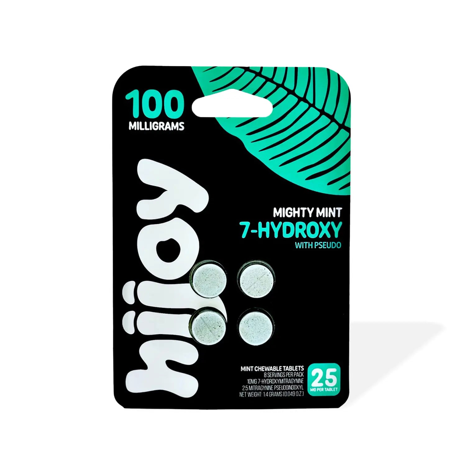 Hijoy 7-Hydroxy with Pseudo Chewable Tablets 25mg Mighty Mint