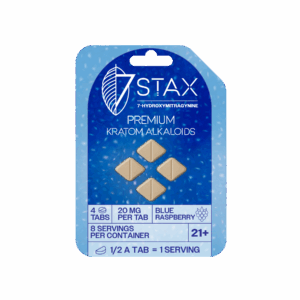 7Stax Premium 7-OH Kratom Alkaloid Tablets (80mg - 4 Count) - Blue Razz Flavor
