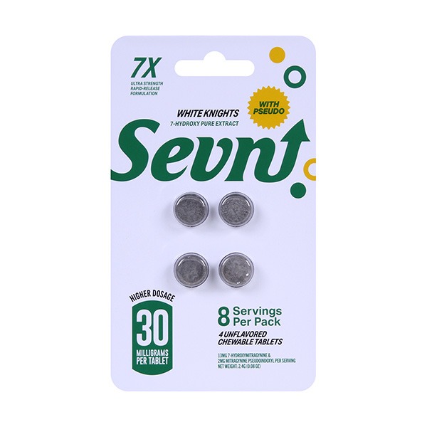 Sevn White Knights 7Hydroxy Tablets 30mg 4ct Original