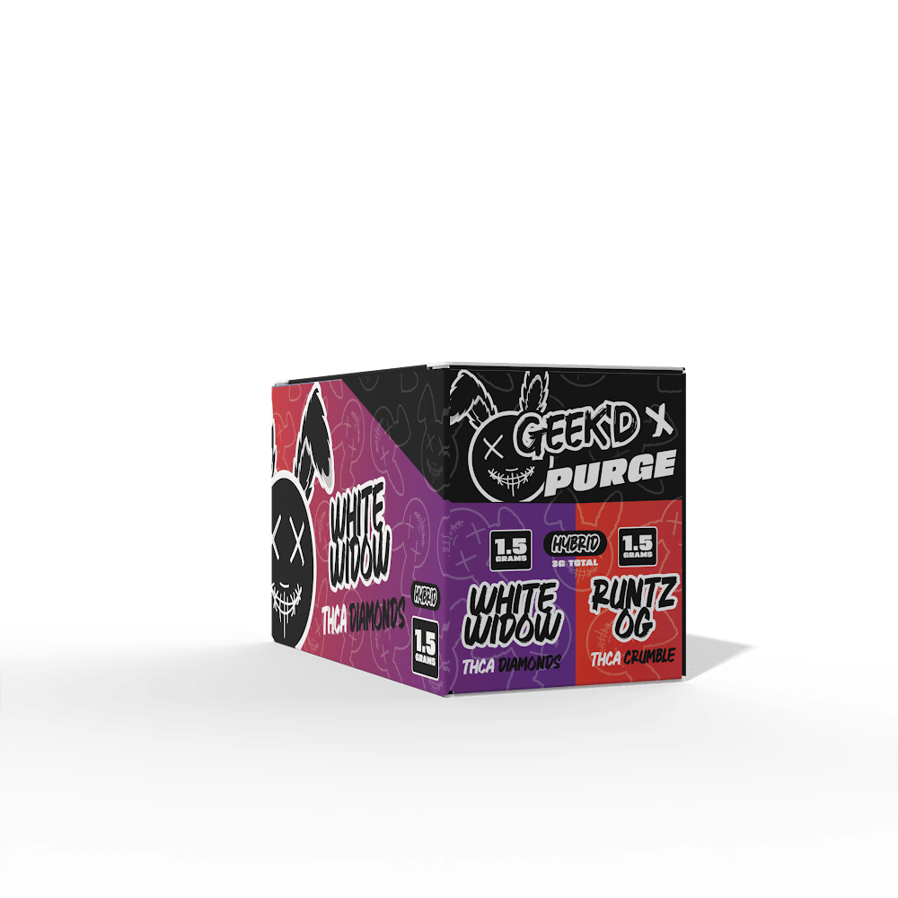 GEEK'D x PURGE THC-A Diamonds & Crumble (3000mg) - White Widow, Runtz OG