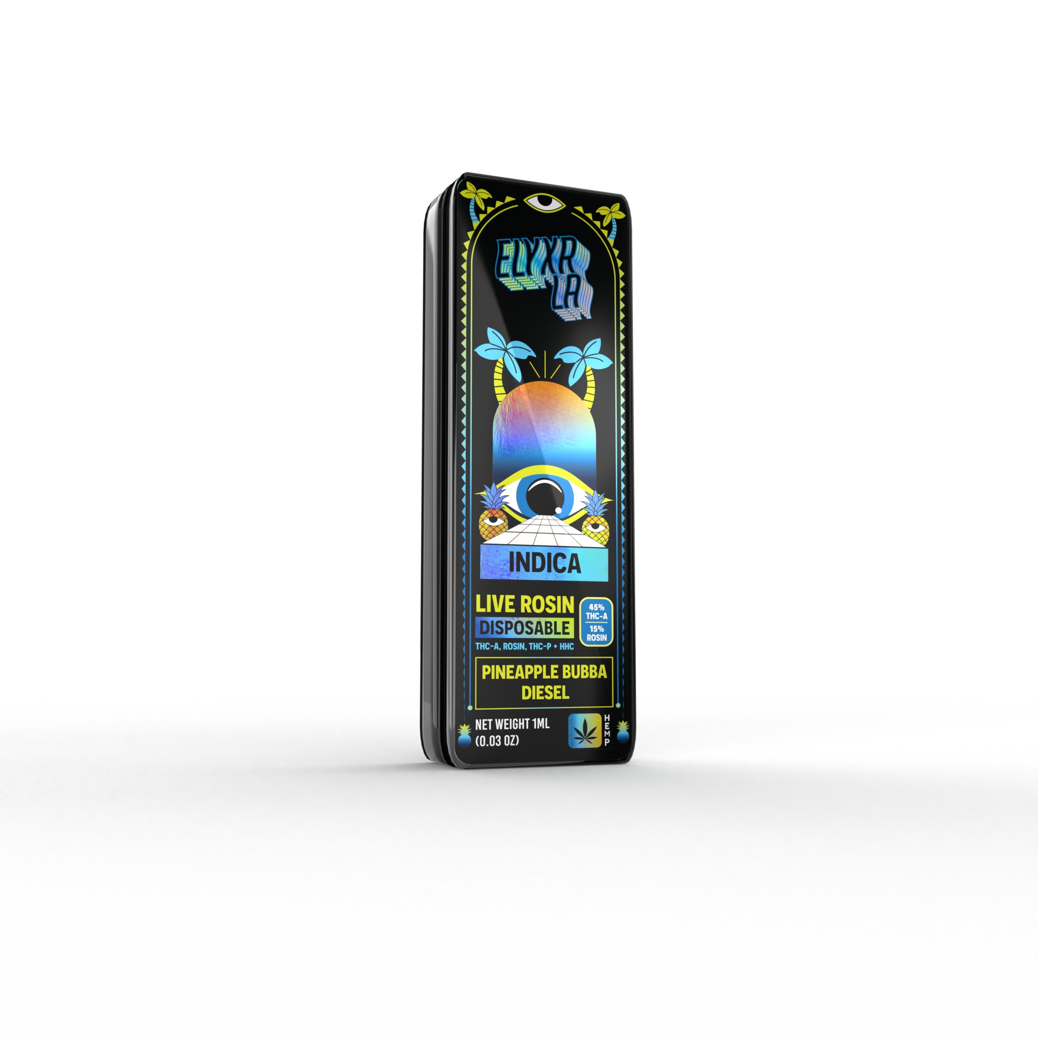 Live Rosin THC-A & THC-P Disposable (1000mg) - Indica ~ Pineapple Bubba Diesel - ELYXR LA