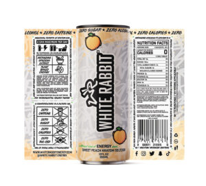 White Rabbit Kratom Seltzer - Sweet Peach Label