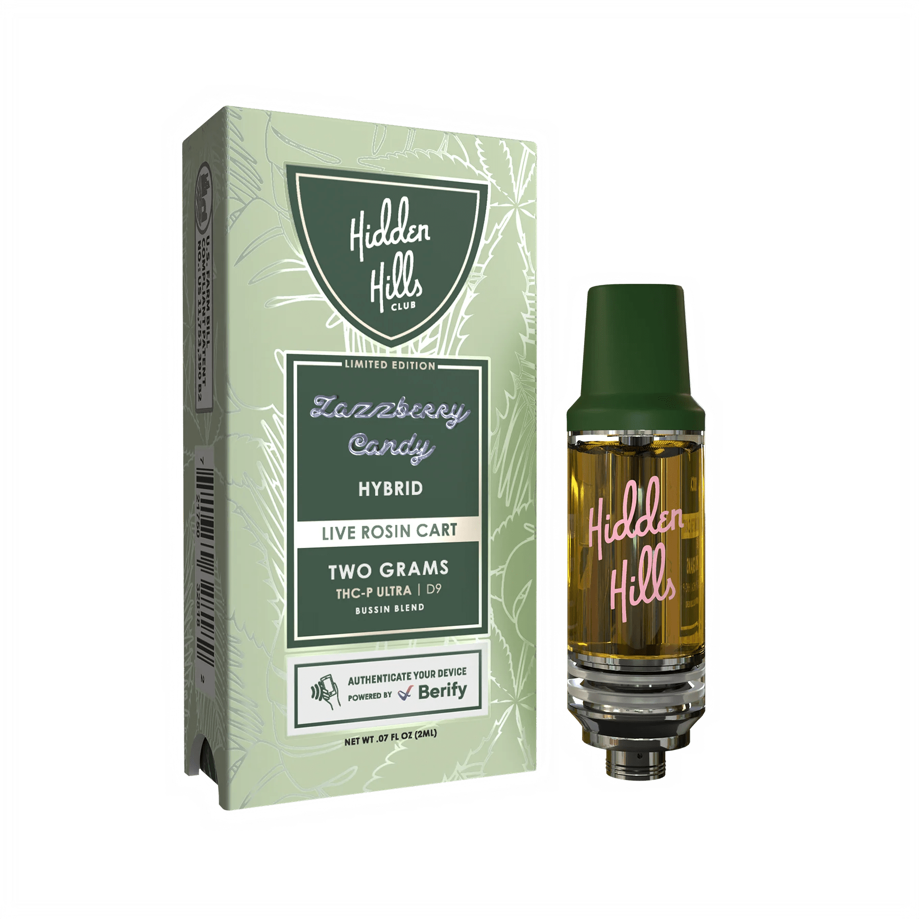 Hidden Hills Bussin Blend Cartridge (2000mg) - THC-P Ultra and D9 - Lazzberry Candy