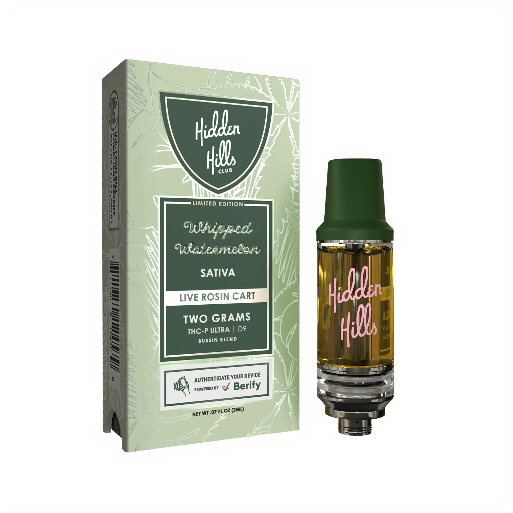 Hidden Hills Bussin Blend Cartridge (2000mg) - THC-P Ultra and D9 - Whipped Watermelon