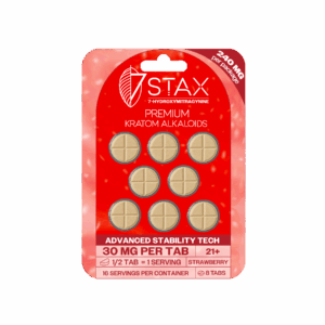 7Stax Premium 7-OH Kratom Alkaloid Tablets (240mg - 8 Count) - Strawberry Flavor