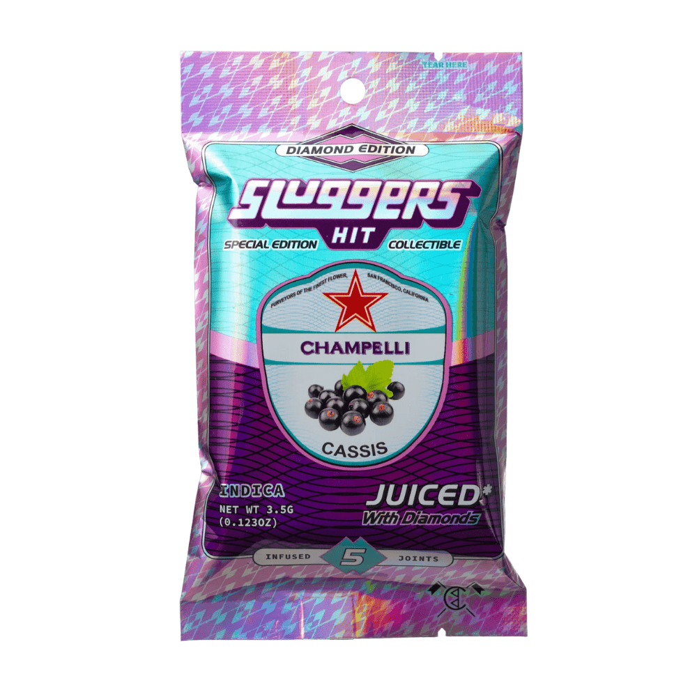 Sluggers Juiced* 5 Pack THC-A Pre-Rolls (3500mg) - Champelli Cassis