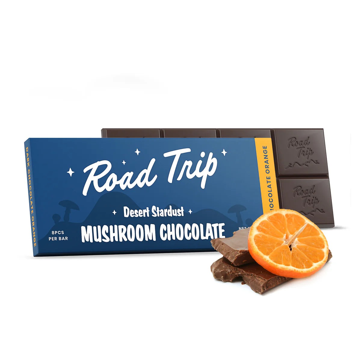 Road Trip Desert Stardust Mushroom Chocolate Bar - Chocolate Orange