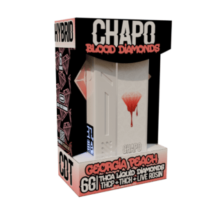 Chapo Blood Diamonds Disposable (6000mg) - Hybrid ~ Georgia Peach - THCA Liquid Diamonds - THCP + THCH + Live Rosin