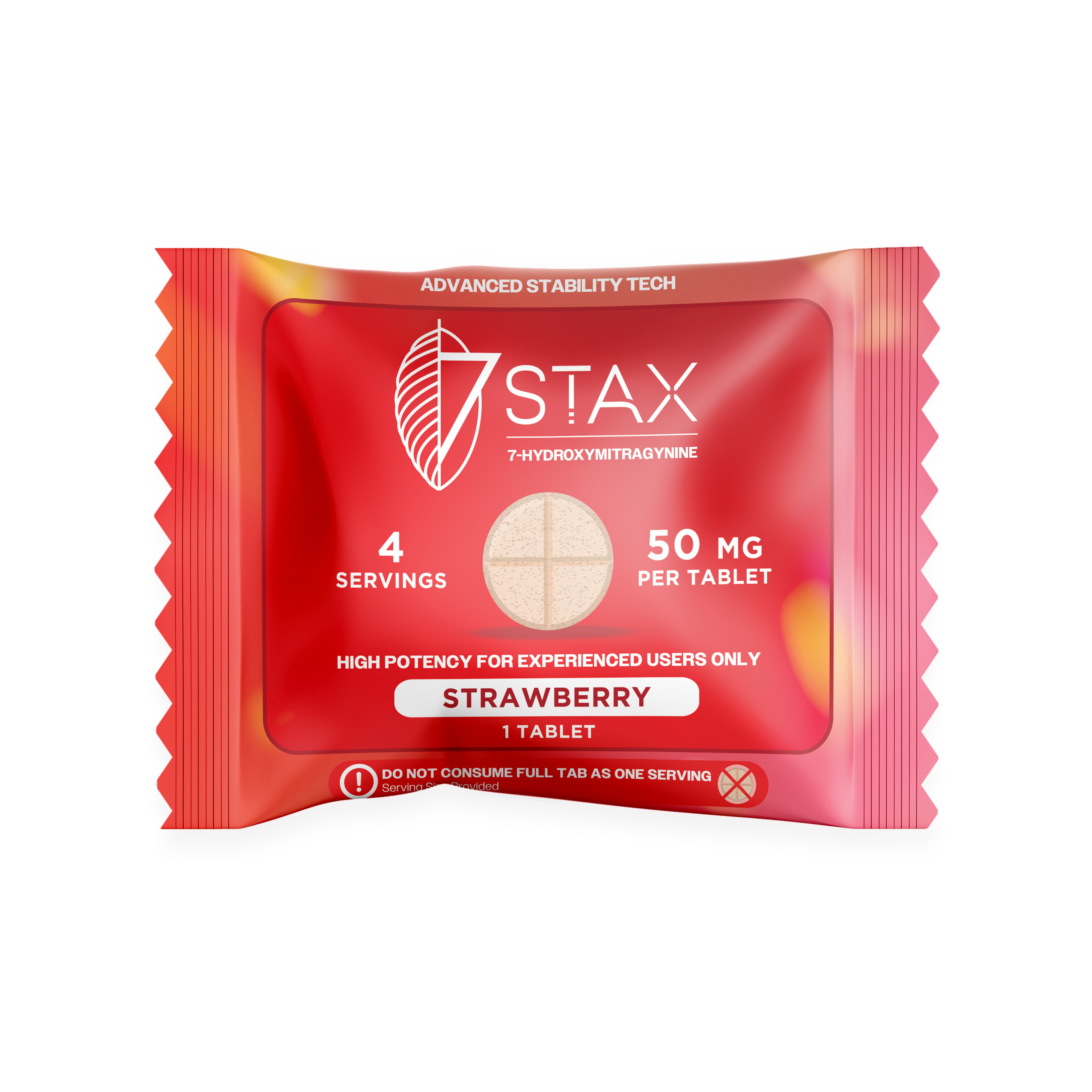 7Stax Premium 7-OH Kratom Alkaloid Tablets (50mg - 1 Count) - Strawberry