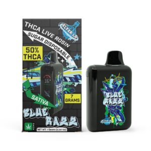 THC-A Live Rosin Sugar Disposable (7000mg) - Sativa - Blue Razz