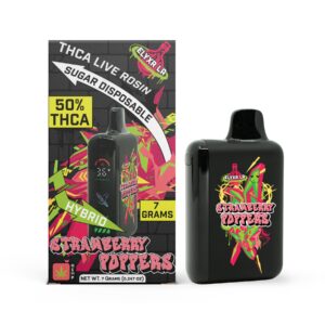 THC-A Live Rosin Sugar Disposable (7000mg) - Hybrid - Strawberry Poppers
