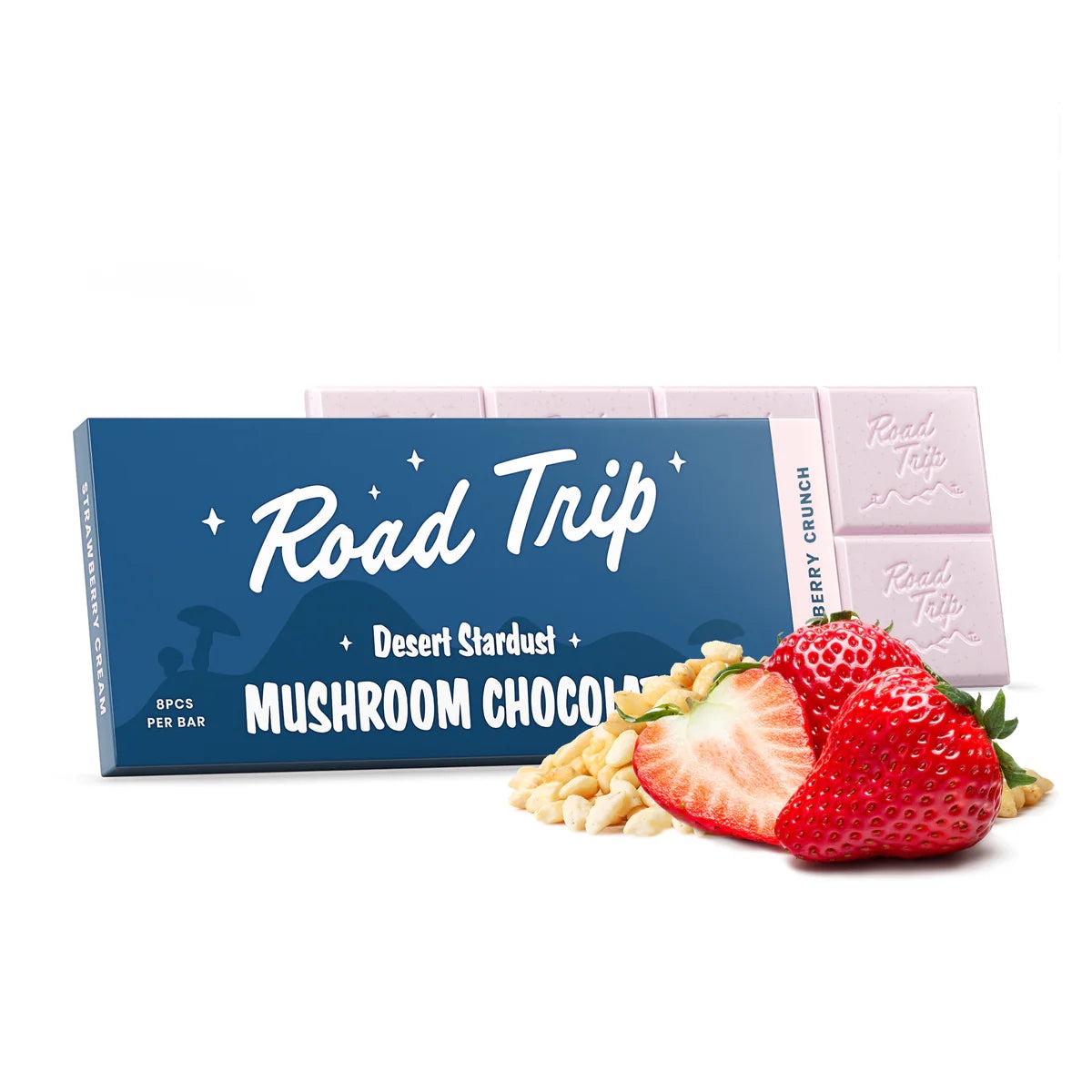 Road Trip Desert Stardust Mushroom Chocolate Bar- Strawberry Crunch