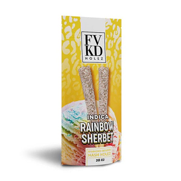 FVKD THC-A Diamond Infused Hash Holez Pre-Rolls (4000mg) - Rainbow Sherbet - Indica