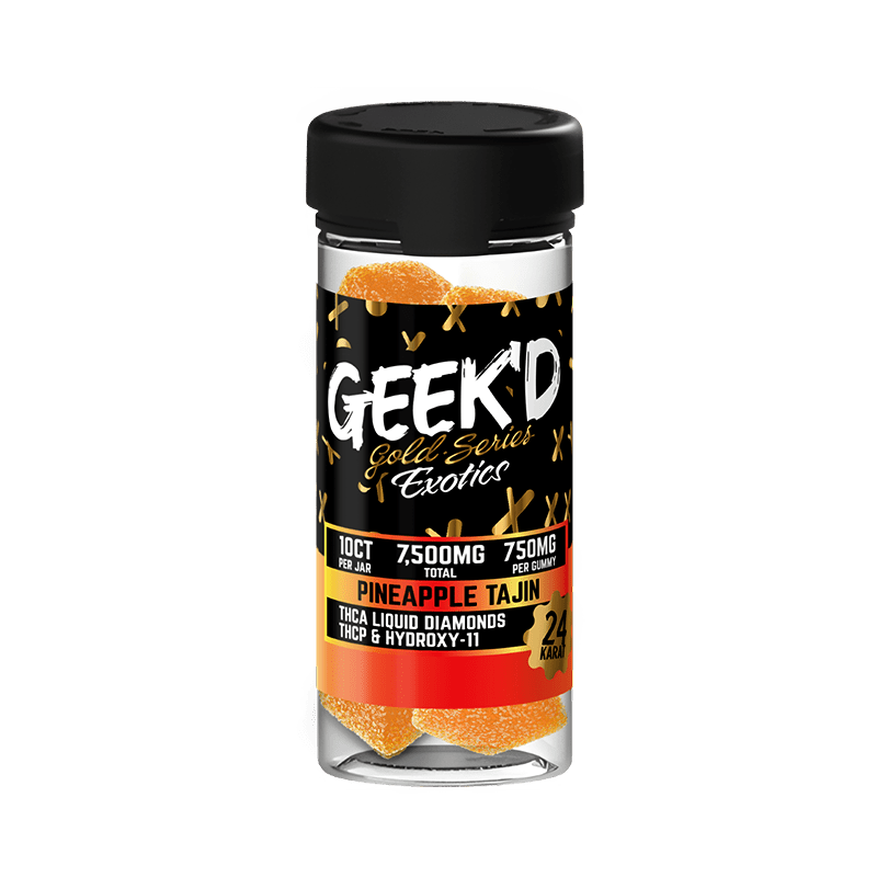 GEEK'D 24K Gold Series Exotic Gummies (7500mg) - Pineapple Tajin