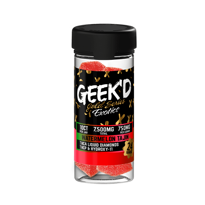 GEEK'D 24K Gold Series Exotic Gummies (7500mg) - Watermelon Tajin
