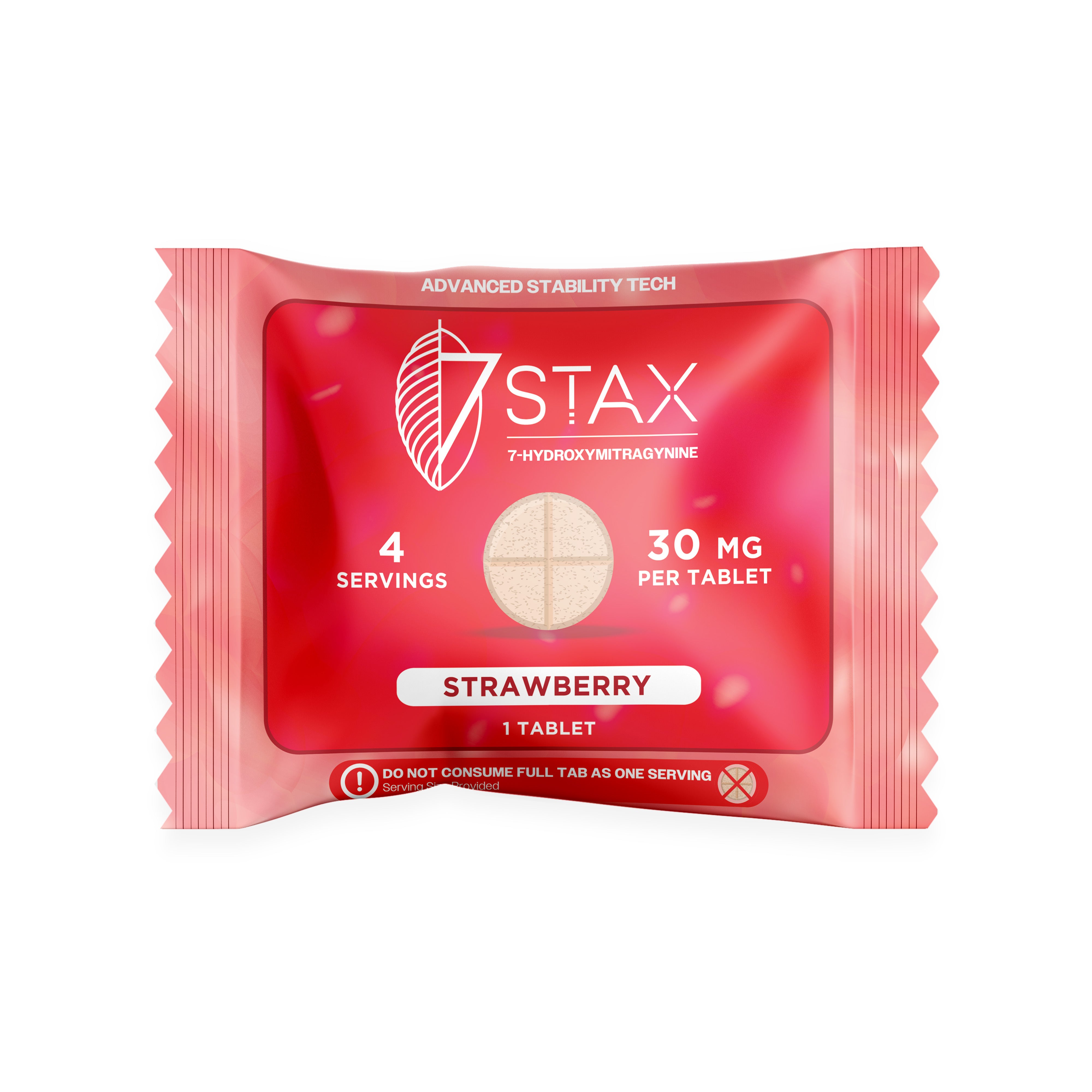 7Stax Premium 7-OH Kratom Alkaloid Tablets (30mg - 1 Count) - Strawberry