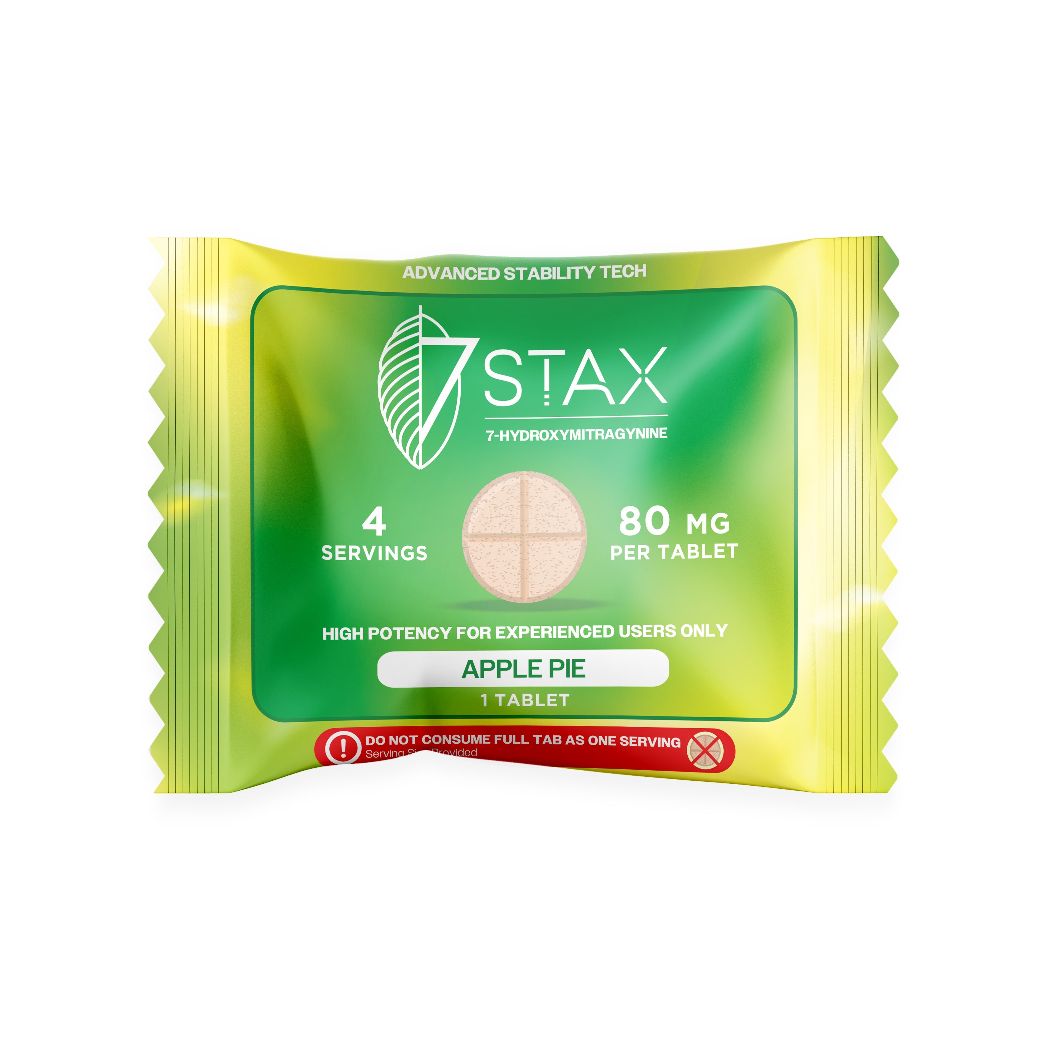 Buy 7Stax Premium 7-OH Kratom Alkaloid Tablets - 80mg - 1 Count - Apple Pie Flavor